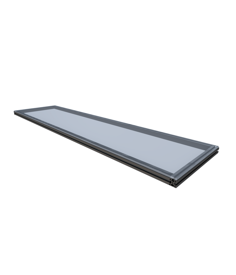 DF120 adjustable back half shelf for Moduspace display cases