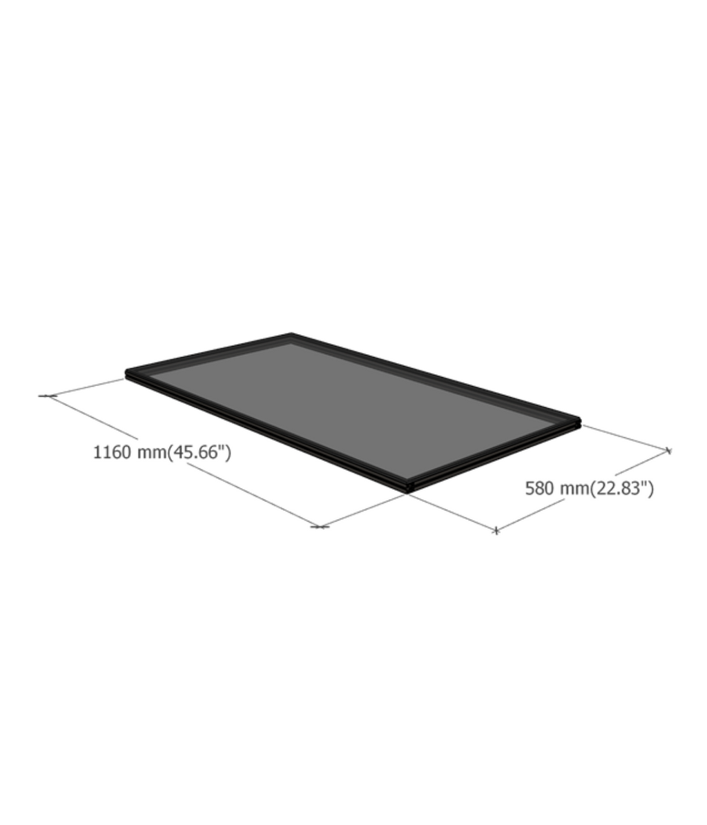 DF120 full shelf dimensions diagram