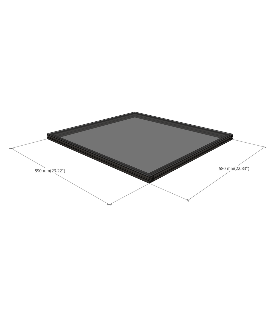 DF120 half shelf dimensions diagram