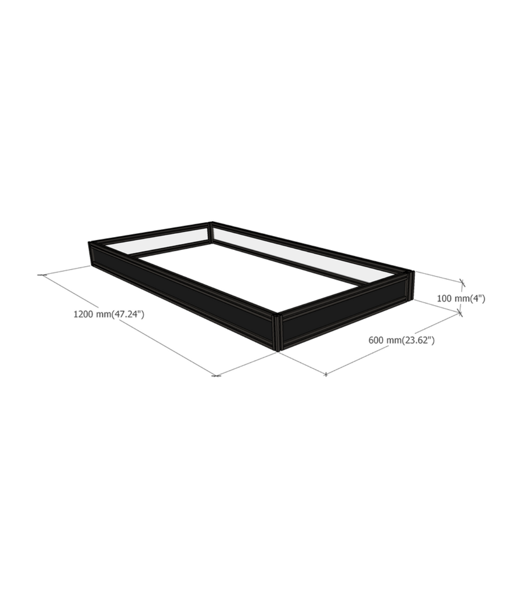DF120 display riser dimensions diagram