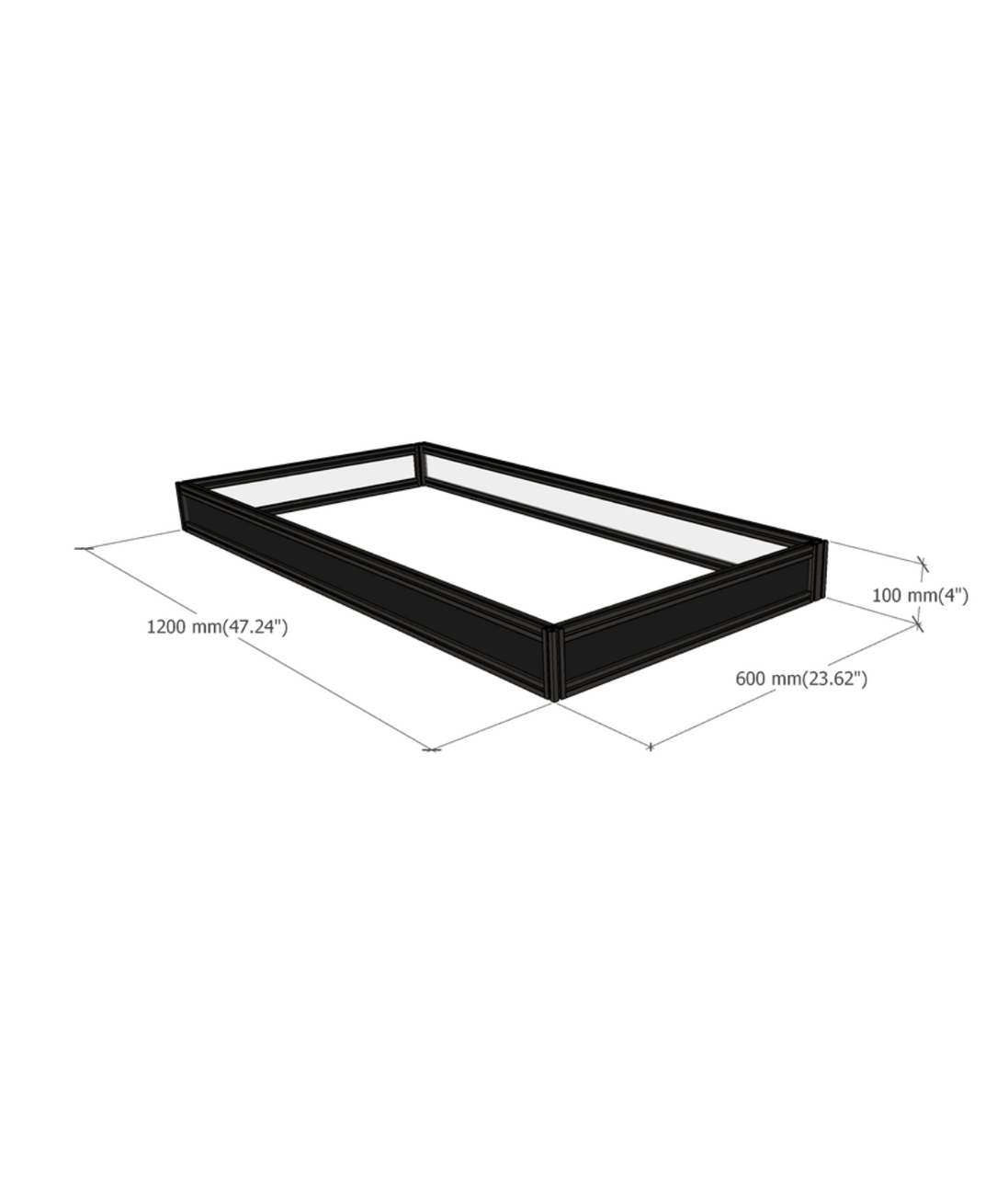 DF120 display riser dimensions diagram