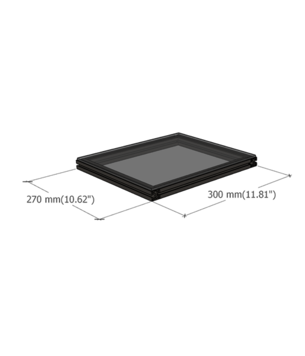 DF30 half shelf dimensions diagram