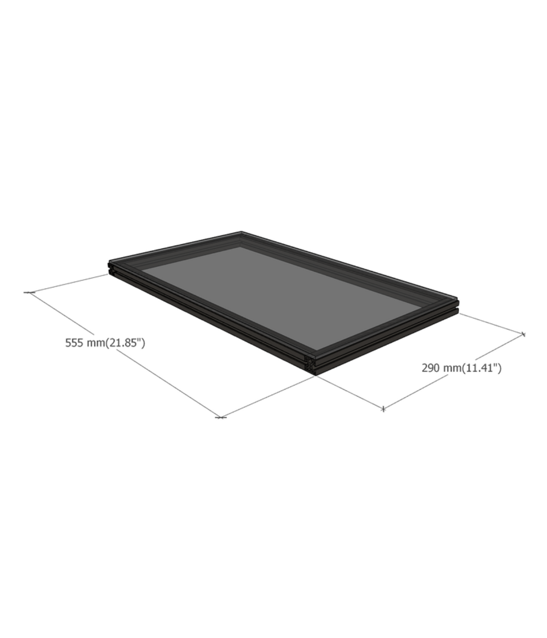 DF60 and DF130 back half shelf dimensions diagram