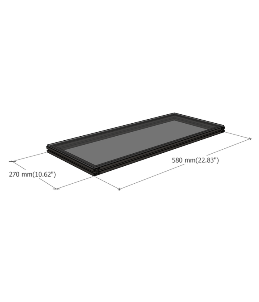 DF60 half shelf dimensions diagram