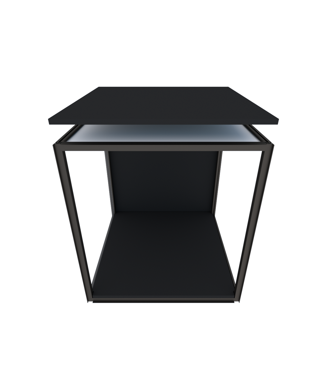 DF60 display case with top board, front view