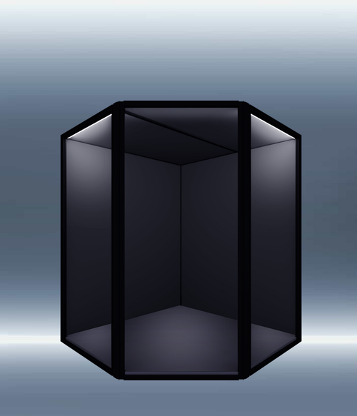 DF130 45° corner tall acrylic display case for statues — Moduspace