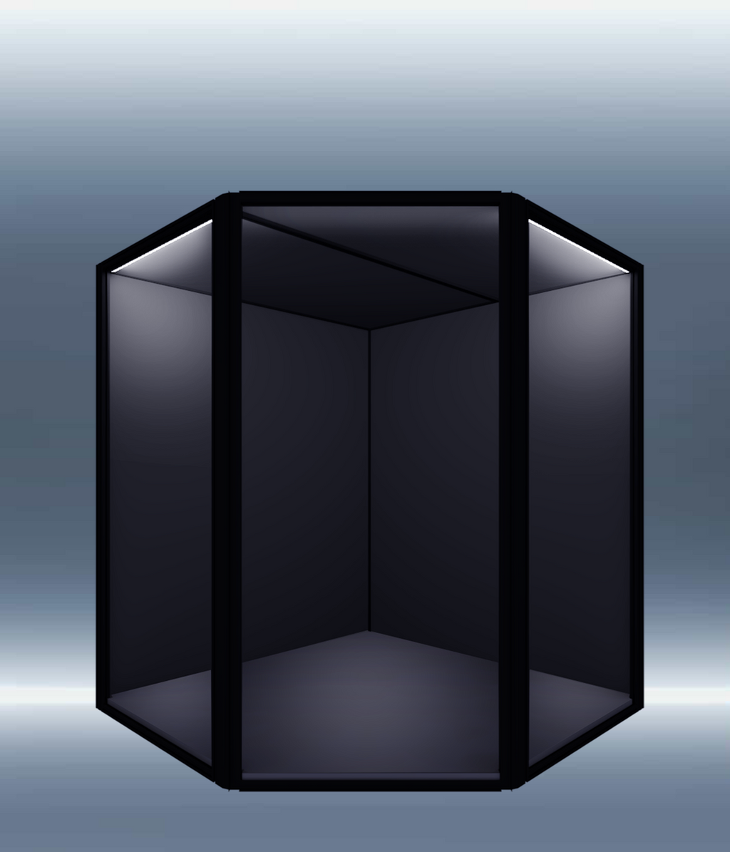 MAX150 45° corner tall acrylic display case for 1/4 and 1/3-scale statues — Moduspace