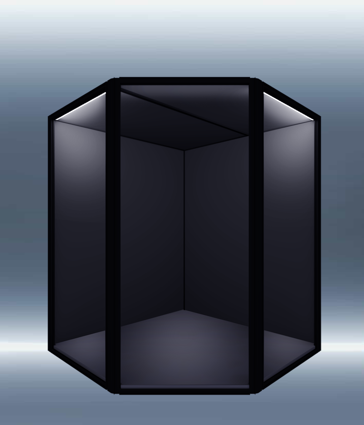 MAX150 Plus 45° corner tall acrylic display case for statues — Moduspace