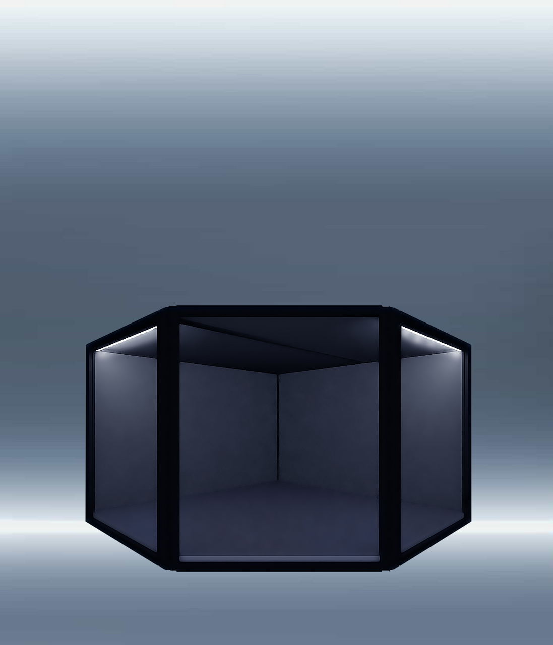DF60 45° corner acrylic display case for statues — Moduspace