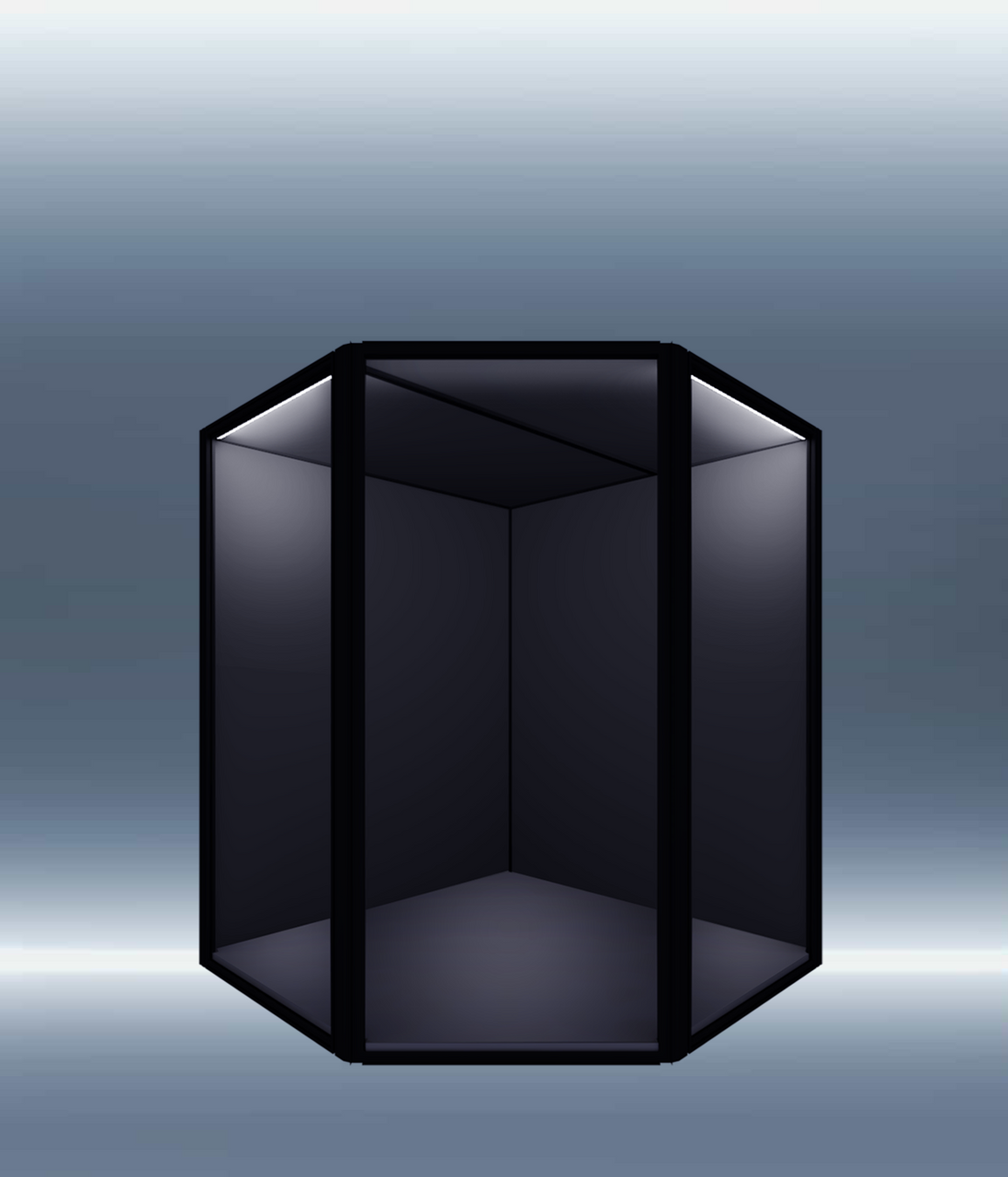 SIXTH98 45° corner tall acrylic display case for figures and Gundam — Moduspace