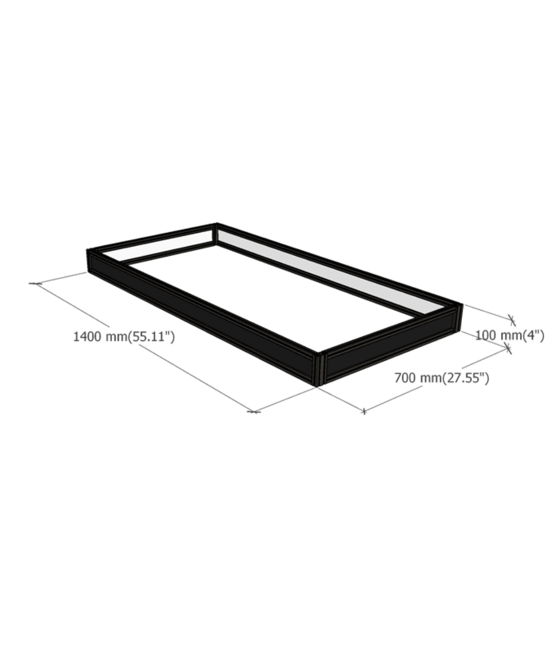MAX140 display riser dimensions diagram