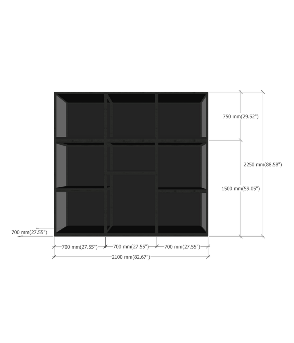 MAX2101 display wall dimensions diagram