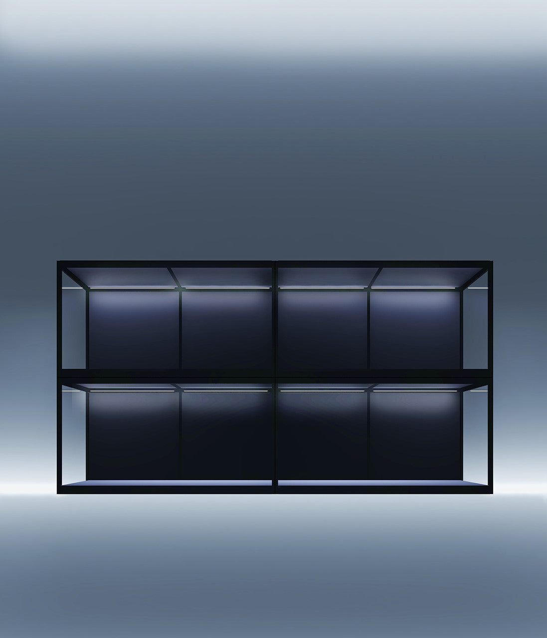 MAX2801 acrylic statue display wall of four MAX140 cases — Moduspace