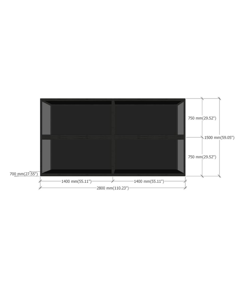 MAX2801 display wall dimensions diagram