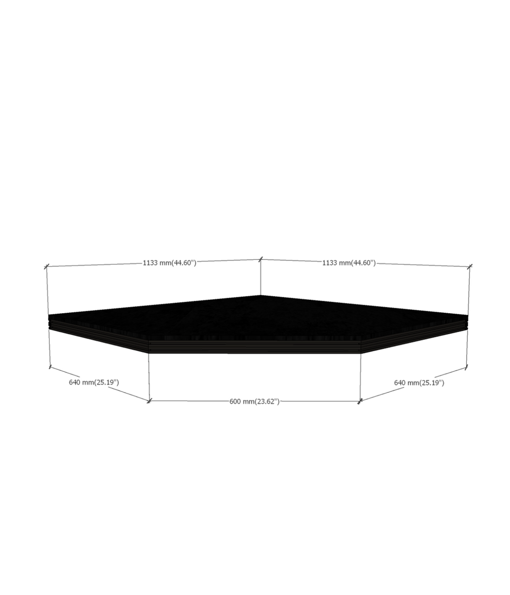 MAX 45° Corner full shelf dimensions diagram