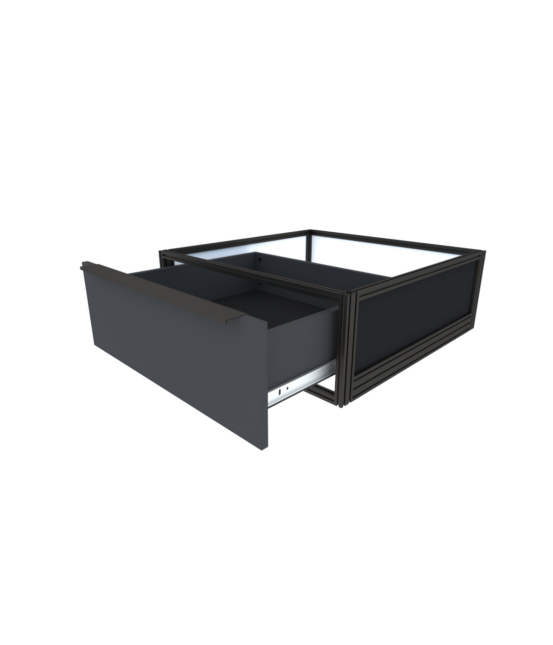MAX Series display risers with drawers for Moduspace cases