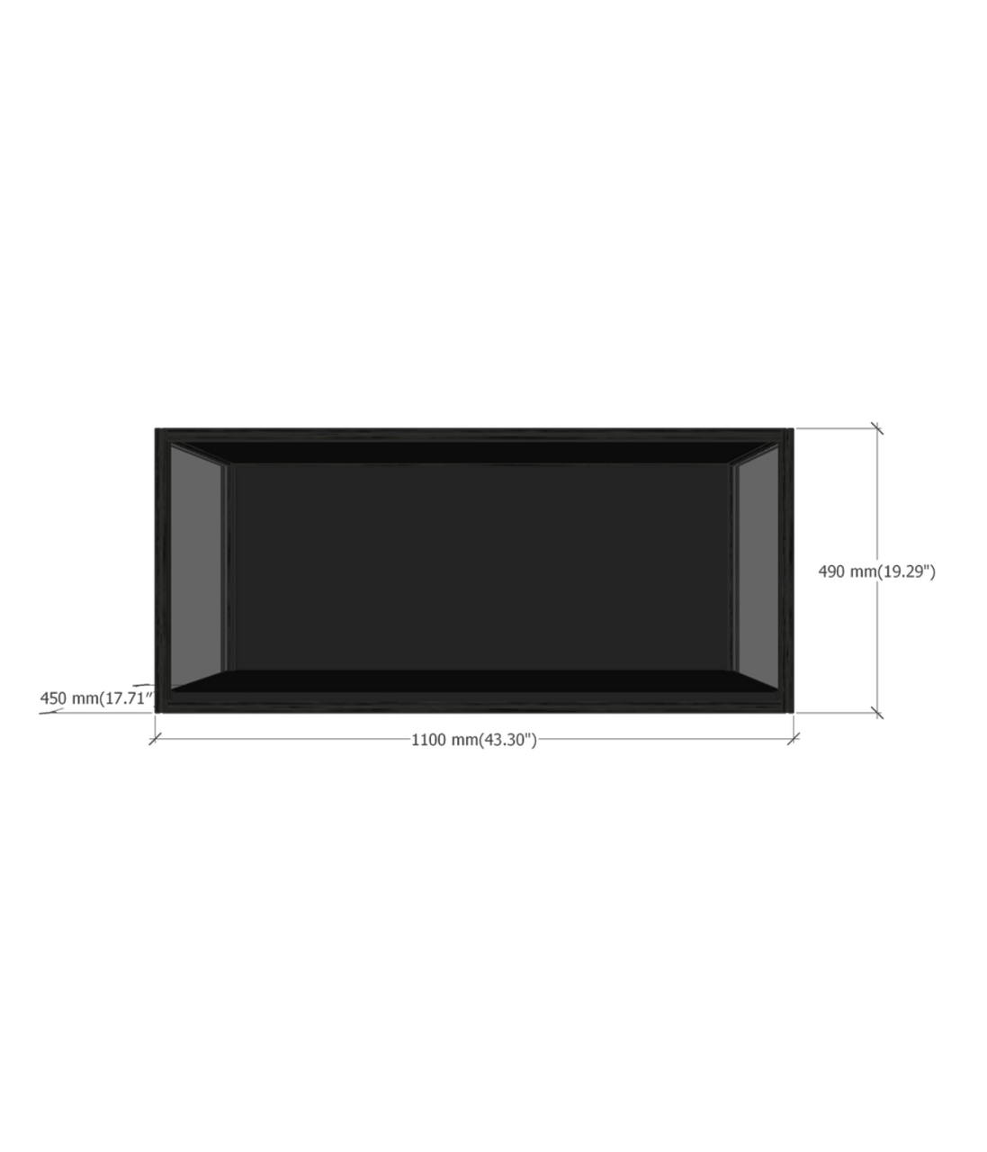 SIXTH110 acrylic display case dimensions diagram