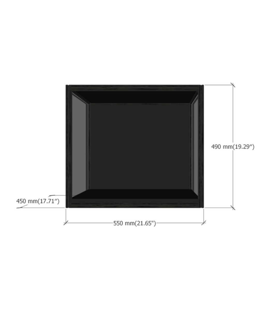 SIXTH55 acrylic display case dimensions diagram