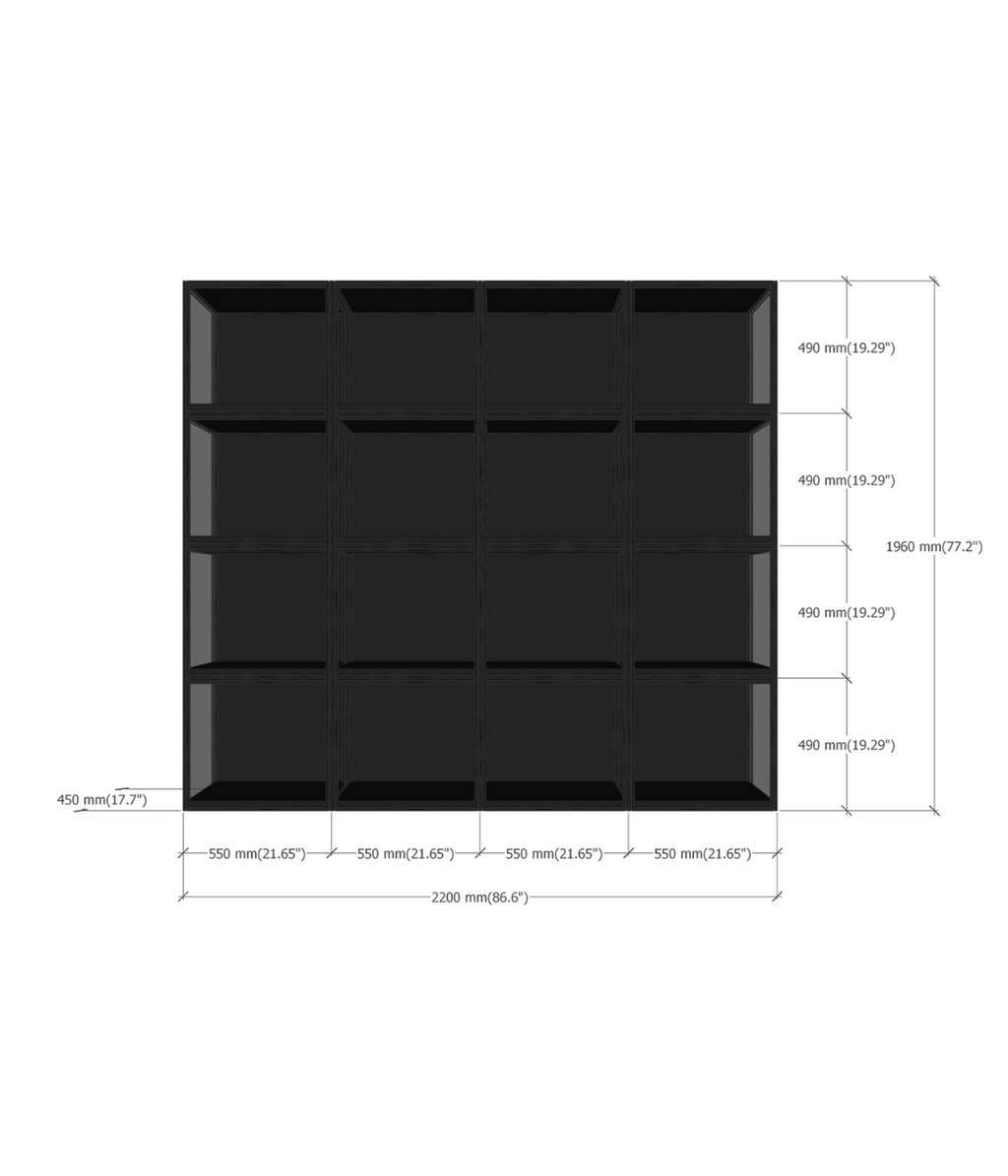 SIXTH2205 display wall dimensions diagram