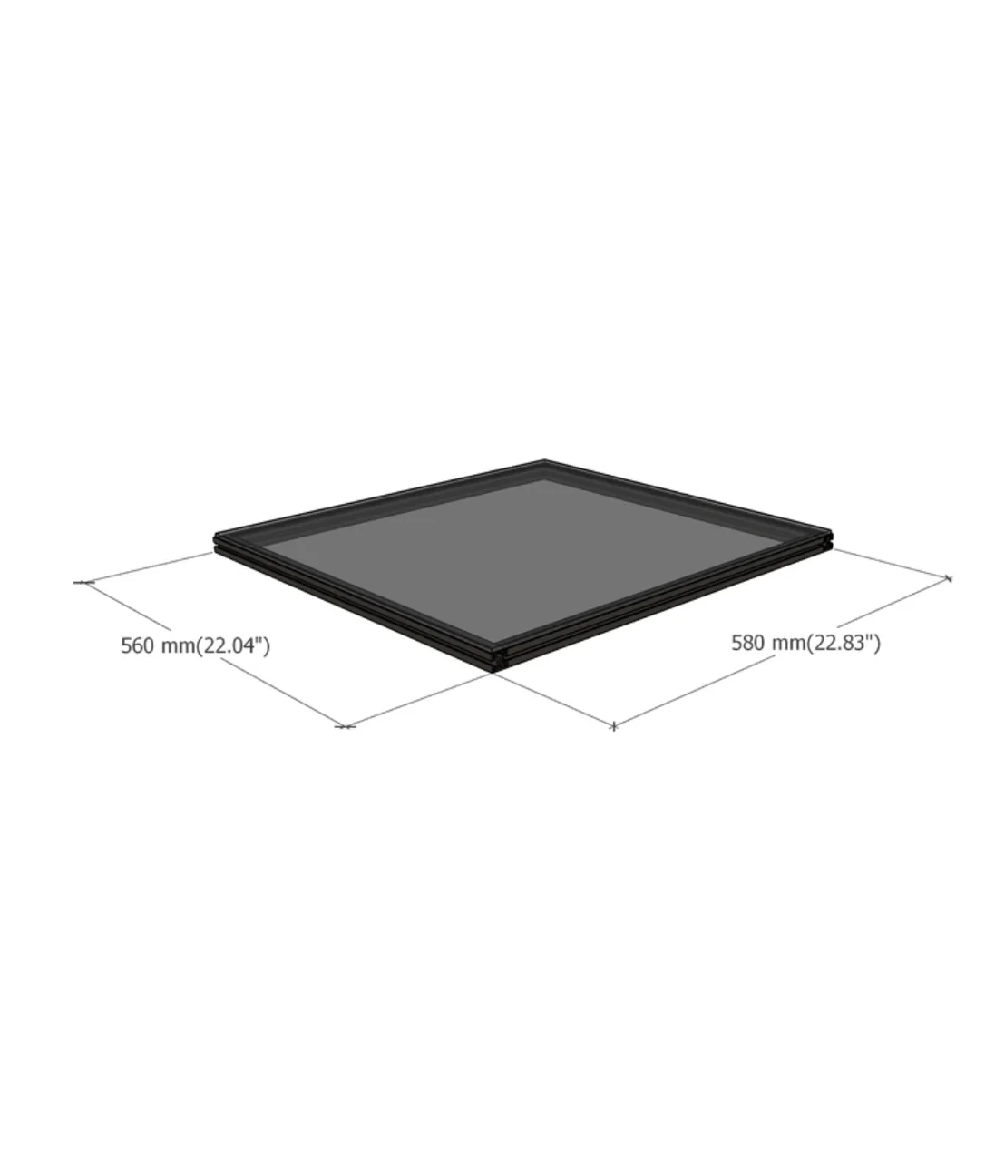 DF60 full shelf dimensions diagram