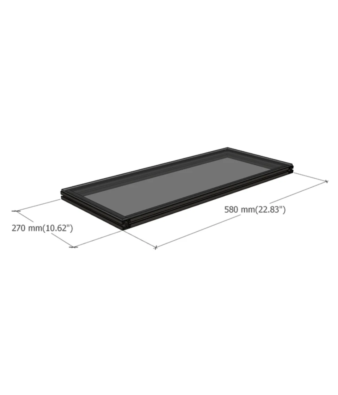 DF60 half shelf dimensions diagram