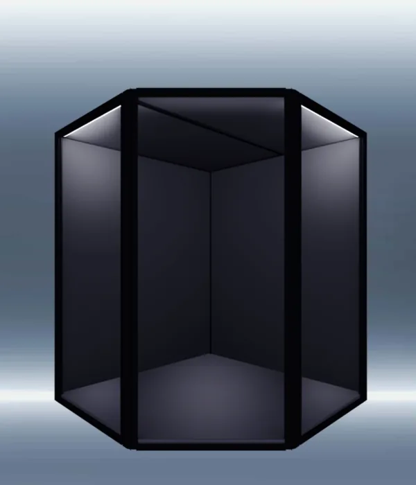 MAX150 Plus 45° corner tall acrylic display case for statues — Moduspace